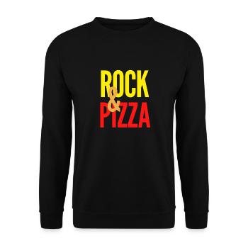 Rock et Pizza - Sweat-shirt Unisexe - noir - Devant - Alina (178cm) & Michal (187cm)