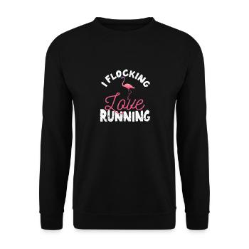 J’adore courir Flamingo Fun Jogging - Sweat-shirt Unisexe - noir - Devant - Alina (178cm) & Michal (187cm)