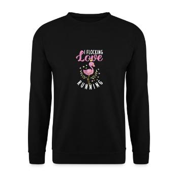 Lustige Jogging-Läufer Ich Beflockung Liebe Laufen - Unisex Pullover - Schwarz - Vorne - Alina (178cm) & Michal (187cm)
