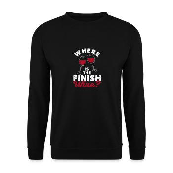 Où est l’objectif Wine Funny MotivationAl Marathon - Sweat-shirt Unisexe - noir - Devant - Alina (178cm) & Michal (187cm)