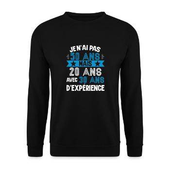 Cadeau anniversaire 50 ans rigolo homme - Sweat-shirt Unisexe - noir - Devant - Alina (178cm) & Michal (187cm)