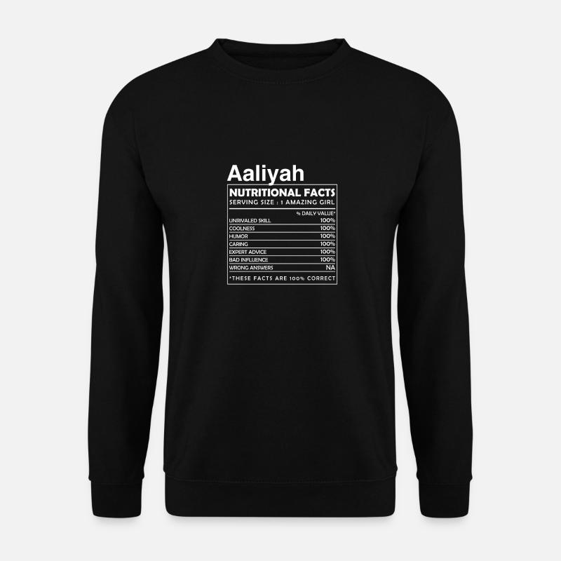 AALIYAH Nutritional Facts - Unisex Sweatshirt - black