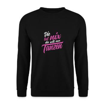 Die tut nix die will nur tanzen Salsa Tango Tänzer - Unisex Pullover - Schwarz - Vorne - Alina (178cm) & Michal (187cm)