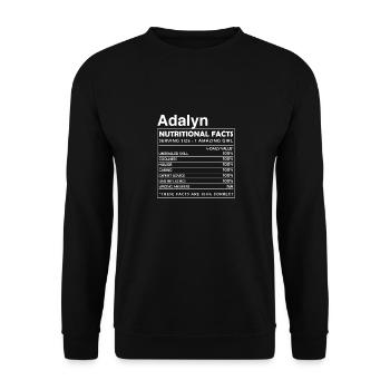 ADALYN Nutritional Facts - Unisex Pullover - Schwarz - Vorne - Alina (178cm) & Michal (187cm)