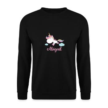 ABIGAIL Pink Unicorn Novelty - Unisex Sweatshirt - black - Front - Alina (178cm) & Michal (187cm)