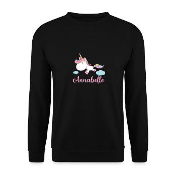 ANNABELLE Pink Unicorn Novelty - Unisex Sweatshirt - black - Front - Alina (178cm) & Michal (187cm)