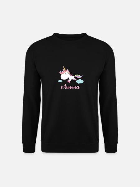 AURORA Unicorno Rosa Novità - Felpa unisex - nero