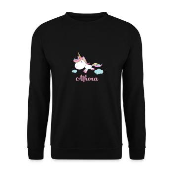 ATHENA Pink Unicorn Novelty - Unisex Sweatshirt - black - Front - Alina (178cm) & Michal (187cm)