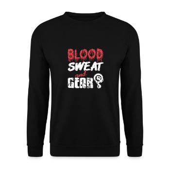 Sueur de sang et équipement T-shirt de cyclisme génial - Sweat-shirt Unisexe - noir - Devant - Alina (178cm) & Michal (187cm)