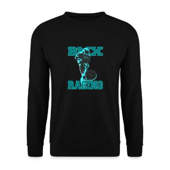 Vintage BMX Racing T-Shirt Cadeau Cadeau - Sweat-shirt Unisexe - noir - Devant - Alina (178cm) & Michal (187cm)