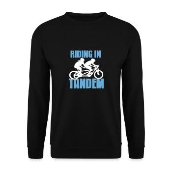 Riding In Tandem Awesome Cycling T-Shirt Present - Unisex Sweatshirt - black - Front - Alina (178cm) & Michal (187cm)