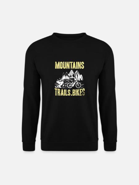 Mountains Trails. Bikes Cool Cycling T-Shirt - Unisex Pullover - Schwarz
