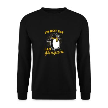 Fettpinguin - Unisex Pullover - Schwarz - Vorne - Alina (178cm) & Michal (187cm)