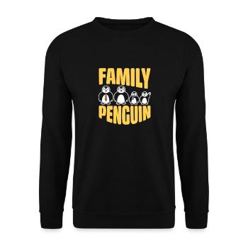 Pinguin-Clan - Unisex Pullover - Schwarz - Vorne - Alina (178cm) & Michal (187cm)