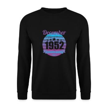Born December 1952 70 years 70s 70th birthday - Unisex Sweatshirt - black - Front - Alina (178cm) & Michal (187cm)
