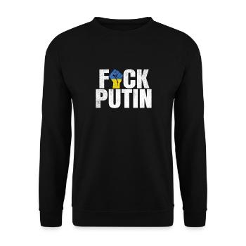 FCK Poutine Ukraine Soutien Solidarité - Sweat-shirt Unisexe - noir - Devant - Alina (178cm) & Michal (187cm)