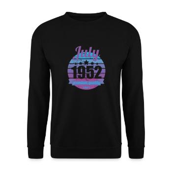 Born July 1952 70 years 70s 70th birthday - Unisex Sweatshirt - black - Front - Alina (178cm) & Michal (187cm)