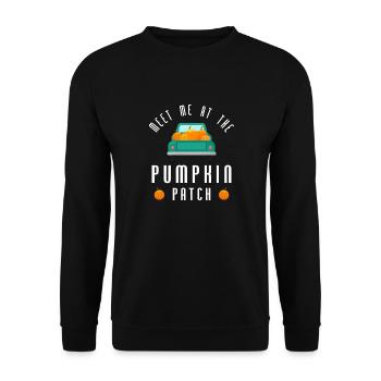 Meet me at the Pumpkin Patch - Unisex Sweatshirt - black - Front - Alina (178cm) & Michal (187cm)