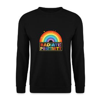 Radiate Positivity - Unisex Sweatshirt - black - Front - Alina (178cm) & Michal (187cm)
