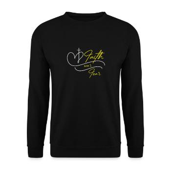 Faith over Fear - Unisex Pullover - Schwarz - Vorne - Alina (178cm) & Michal (187cm)