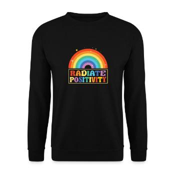 Radiate Positivity - Unisex Sweatshirt - black - Front - Alina (178cm) & Michal (187cm)