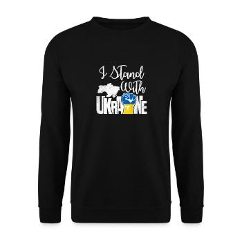 Ukraine Flag Ukrainian Patriot Fist Ukraine - Unisex Sweatshirt - black - Front - Alina (178cm) & Michal (187cm)