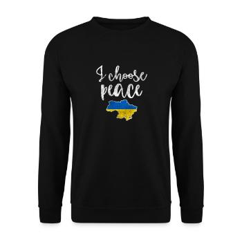 Ukraine Solidarität - Unisex Pullover - Schwarz - Vorne - Alina (178cm) & Michal (187cm)