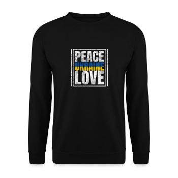 Ukraine Flagge Ukrajina Land Ukrainer Ukrainisch - Unisex Pullover - Schwarz - Vorne - Alina (178cm) & Michal (187cm)