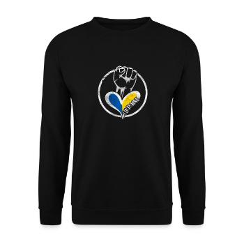 Peace Ukraine Love Gift Idea - Unisex Sweatshirt - black - Front - Alina (178cm) & Michal (187cm)