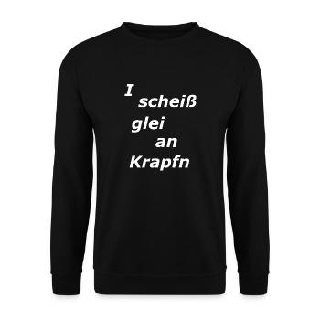 bayerisch lustig überrascht ungläubig - Unisex Pullover - Schwarz - Vorne - Alina (178cm) & Michal (187cm)