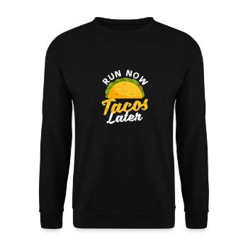 Run Now Tacos Later Funny Mexican Running Taco - Sweat-shirt Unisexe - noir - Devant - Alina (178cm) & Michal (187cm)