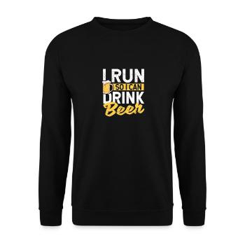 Je cours pour pouvoir boire de la bière Funny - Sweat-shirt Unisexe - noir - Devant - Alina (178cm) & Michal (187cm)