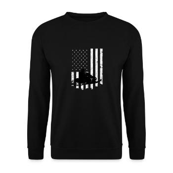 Snowmobile Patriotic July 4th - Unisex Sweatshirt - black - Front - Alina (178cm) & Michal (187cm)