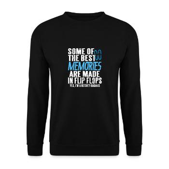 Les meilleurs souvenirs sont faits dans le thé Flip Flops - Sweat-shirt Unisexe - noir - Devant - Alina (178cm) & Michal (187cm)