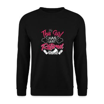 Cette fille vient de prendre sa retraite T-shirt de retraite - Sweat-shirt Unisexe - noir - Devant - Alina (178cm) & Michal (187cm)