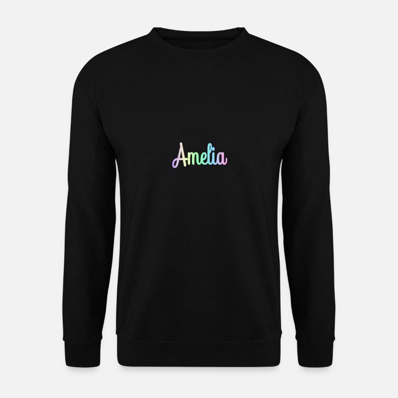 AMELIA Rainbow Minimalist Cursive - Unisex Sweatshirt - black