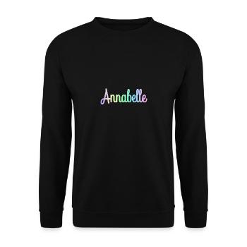 ANNABELLE Rainbow Minimalist Cursive - Unisex Pullover - Schwarz - Vorne - Alina (178cm) & Michal (187cm)