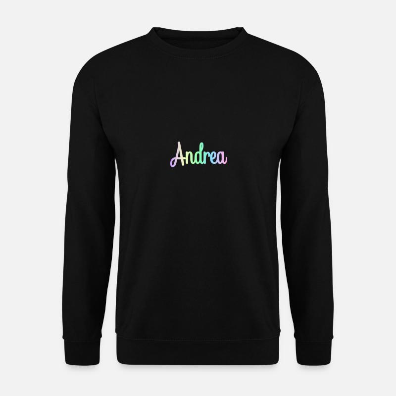 ANDREA Rainbow Minimalist Cursive - Unisex Pullover - Schwarz