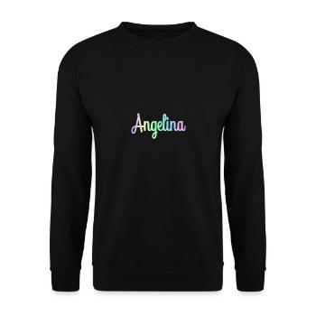 ANGELINA Rainbow Cursive Minimaliste - Sweat-shirt Unisexe - noir - Devant - Alina (178cm) & Michal (187cm)