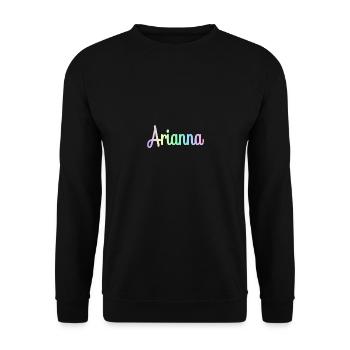 ARIANNA Rainbow Cursive minimaliste - Sweat-shirt Unisexe - noir - Devant - Alina (178cm) & Michal (187cm)
