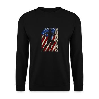 USA Runners Vintage Patriotic Runners Run - Sweat-shirt Unisexe - noir - Devant - Alina (178cm) & Michal (187cm)