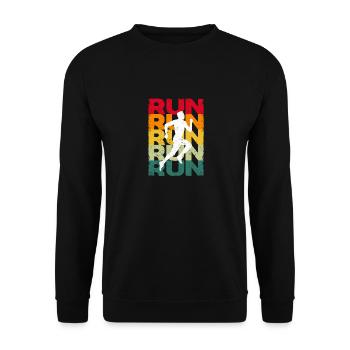 Laufen Retro Vintage Laufen Lustig Jogging Läufer - Unisex Pullover - Schwarz - Vorne - Alina (178cm) & Michal (187cm)