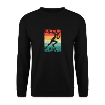 I Love To Run Vintage Runners running is my - Unisex Sweatshirt - black - Front - Alina (178cm) & Michal (187cm)