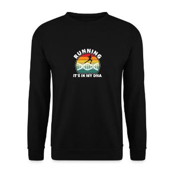 Courir c’est dans mon ADN Drôle de jogging Marathon - Sweat-shirt Unisexe - noir - Devant - Alina (178cm) & Michal (187cm)