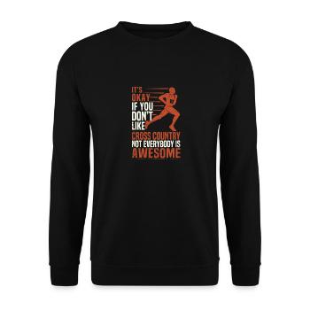 C’est amusant de courir C’est bien si vous faites du cross-country - Sweat-shirt Unisexe - noir - Devant - Alina (178cm) & Michal (187cm)