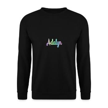 ADALYN Rainbow Cursive Minimaliste - Sweat-shirt Unisexe - noir - Devant - Alina (178cm) & Michal (187cm)