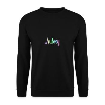 AUBREY Rainbow Cursive Minimaliste - Sweat-shirt Unisexe - noir - Devant - Alina (178cm) & Michal (187cm)