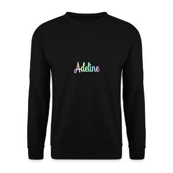 ADELINE Rainbow Cursive Minimaliste - Sweat-shirt Unisexe - noir - Devant - Alina (178cm) & Michal (187cm)