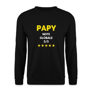 PAPY NOTE 5 sur 5 ÉTOILES - Sweat-shirt Unisexe - noir - Devant - Alina (178cm) & Michal (187cm)