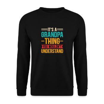 Grandpa Thing - Unisex Sweatshirt - black - Front - Alina (178cm) & Michal (187cm)